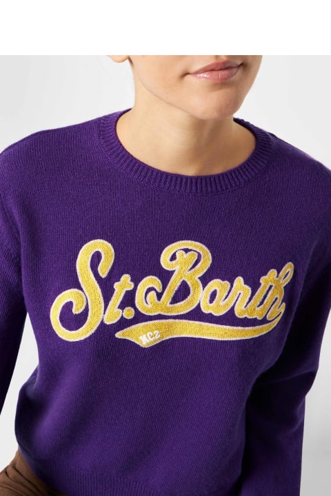 Fashion for Men MC2 Saint Barth Woman Purple Cropped Sweater