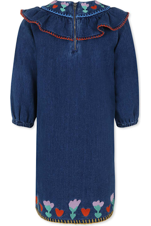 Homeware Stella McCartney Kids Blue Dress For Girl With Flowers