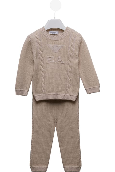 Emporio Armani Kids Baby's Beige Sweater And Trousers Set