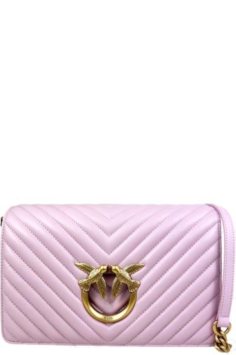 Pinko Clutches for Women Pinko Classic Click V-quilted Shoulder Bag