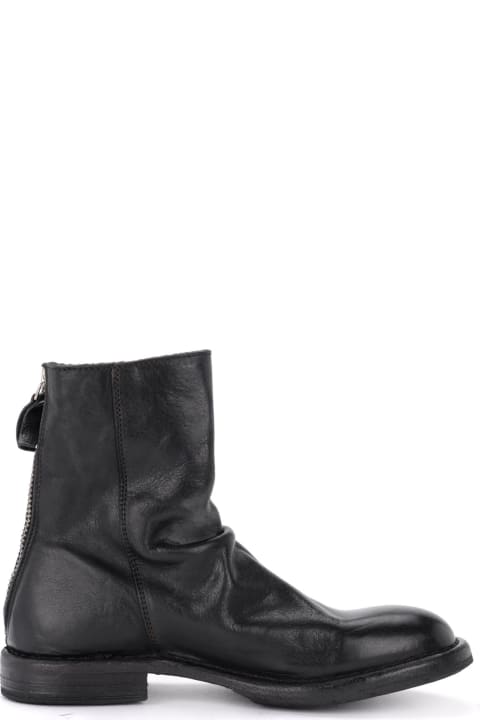 Moma Black Leather Ankle Boot