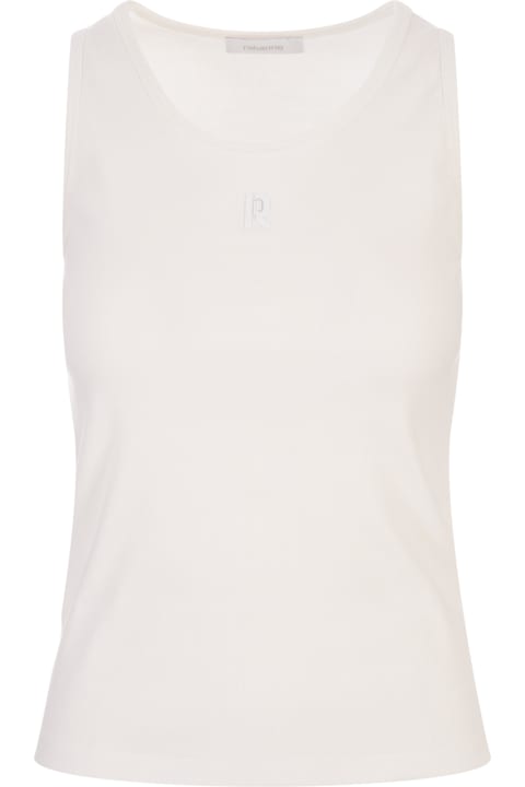 Paco Rabanne Topwear for Women Paco Rabanne White Tank Top With Monogram Detail