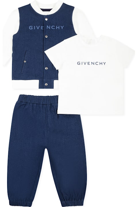 Fashion for Baby Girls Givenchy Denim Suit For Baby Boy With Logo