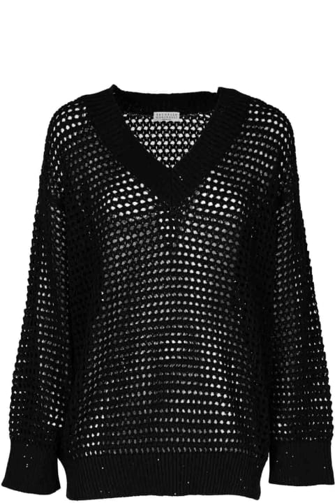 Brunello Cucinelli Clothing for Women Brunello Cucinelli Dazzling Net Sweater