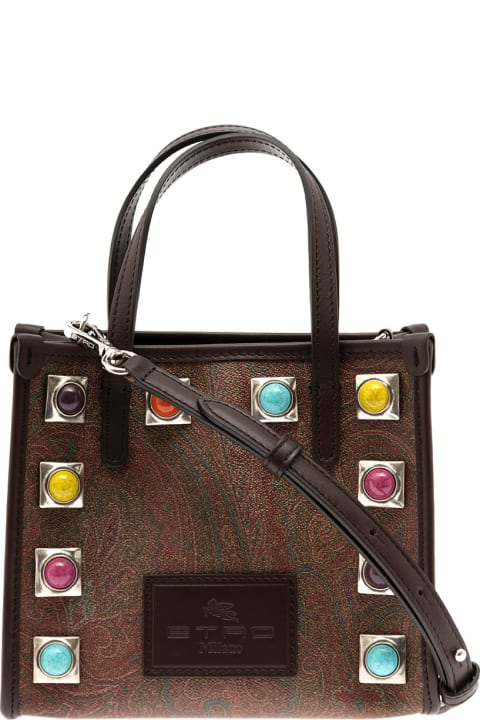 Brown Shopper Globetrotter With Studs Woman