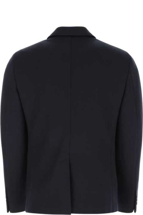 Coats & Jackets for Men Prada Navy Blue Cashmere And Wool Blend Blazer