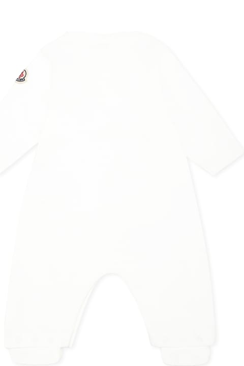 Moncler for Baby Boys Moncler White Babygrow For Baby Boy With Logo