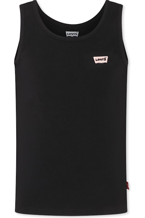 Levi's for Kids Levi's Black Tank Top For Girl With Logo