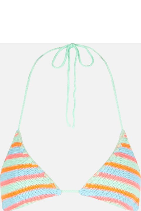 Fashion for Women MC2 Saint Barth Woman Striped Crochet Triangle Top