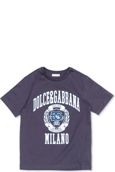 Dolce & Gabbana Sale for Kids Dolce & Gabbana Logo Printed Crewneck T-shirt