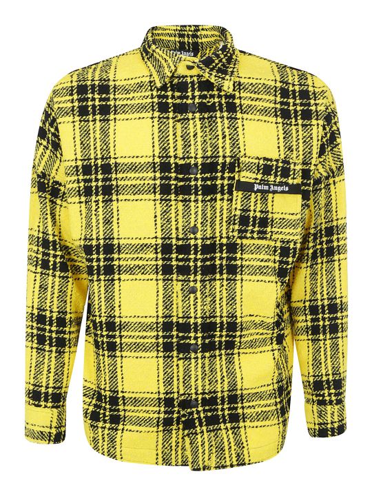 palm angels yellow tartan track pants