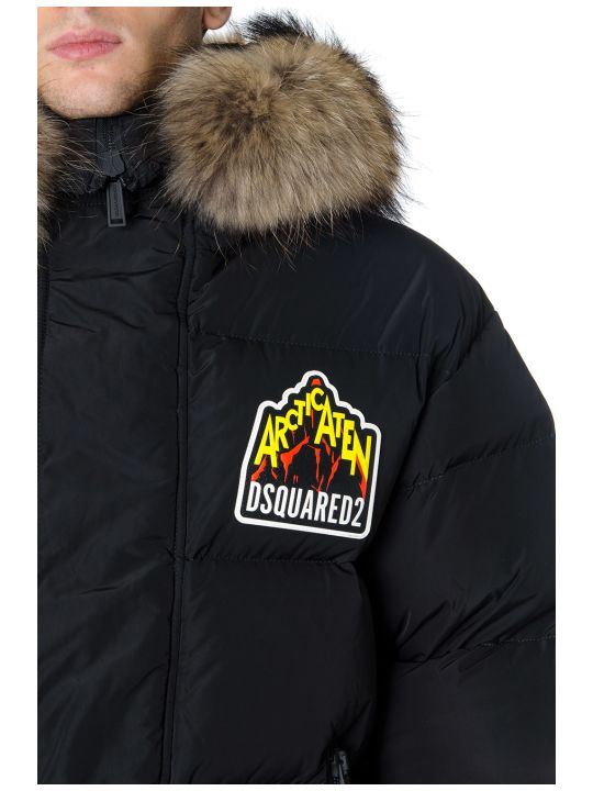 dsquared2 down jacket with fur trimmed hood