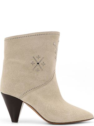 ロングブーツ ISABEL MARANT Loline suede ankle boots with micro studs Isabel Marant Loline Suede Ankle Boots With Micro Studs In