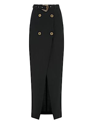 【関税込み】Versace Jeans Couture ロングスカート Versace Jeans Couture ロゴウエスト プリーツスカート