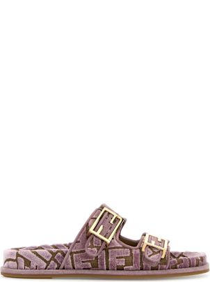 Embroidered Velvet And Jacquard Fendi Feel Slippers