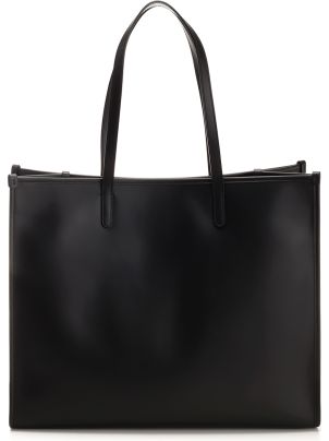 【関税＆送料込み】Dolce & Gabbana Black Leather Shopping B Dolce & Gabbana Black Leather Logo Shopping Bag | italist