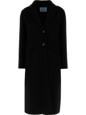 Prada Black Wool Blend Coat | italist