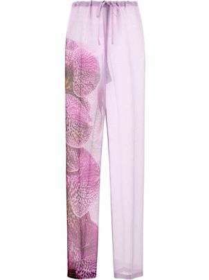 パンツ DRIES VAN NOTEN Lilac Crepe Pachas Pant Dries Van Noten Lilac Crepe Pachas Pant | italist