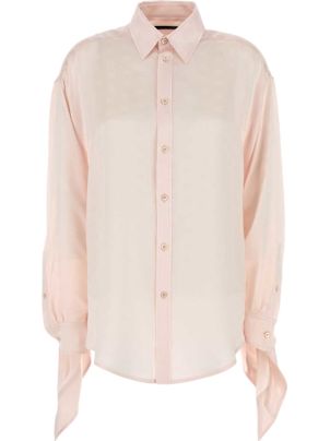 Tシャツ・カットソー BALENCIAGA FW25 Pastel pink satin shirt (830989TSN10 9505) Balenciaga Pastel Pink Satin Shirt | italist