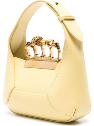 ハンドバッグ ALEXANDER MCQUEEN PASTEL YELLOW MINI JEWELLERED HOBO HANDBAG Alexander McQueen Pastel yellow leather mini Jewellered Hobo