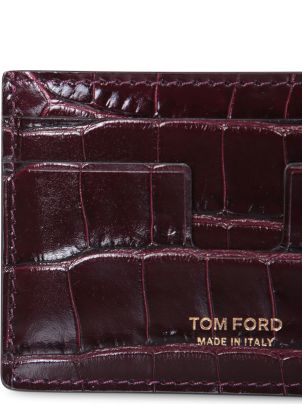 【関税＆送料込み】Tom Ford Bordeaux Card Holder With Embos Tom Ford Crocodile Bordeaux Card Holder | italist