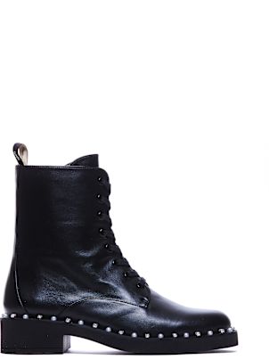 ミドルブーツ STUART WEITZMAN Women Boots SK037 REVERIE LACE UP BOOTIESMOB REVERIE LACE-UP BOOTIE in BLACK for Women | Stuart Weitzman®