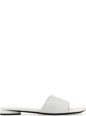 【関税&送料込】Balenciaga White Leather Duty Free Slippers Balenciaga Slides, Size 40 EU