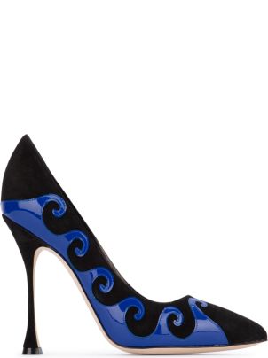 サンダル・ミュール Manolo Blahnik SS23 SCARPE CON TACCO (OSSIE1232146 BLCK) OSSIE 23 | Green Suede Lace-Up Sandals | Manolo Blahnik