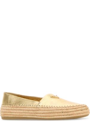 【関税&送料込】Prada Gold Leather Espadrilles Prada Gold Leather Espadrilles | italist
