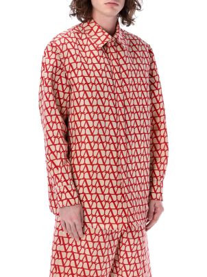 海外希少【VALENTINO】Vロゴ ジャガード ライト オーバーシャツ Valentino V Logo Shirt | italist