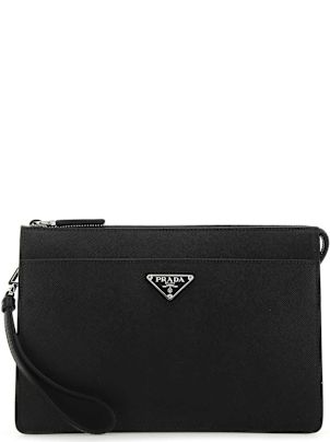 クラッチバッグ PRADA FW25 Black leather clutch (2VF032VOOI9Z2 F0002 NERO) Prada Black Leather Clutch | italist