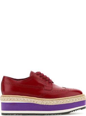 スニーカー PRADA Red Leather Lace-Up Shoes Prada Red Leather Lace Up Vintage Unisex Oxford/Sneaker