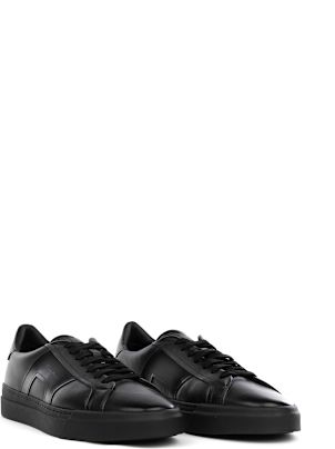 Santoni Sneaker Grey Black Leather | italist