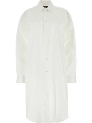Balenciaga White Poplin Shirt Dress | italist