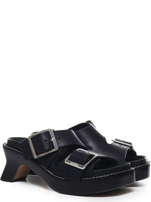 【関税込み】LOEWE \"Ease heel\" sandals Loewe Ease Calfskin Platform High-Heeled Sandals (Sandals