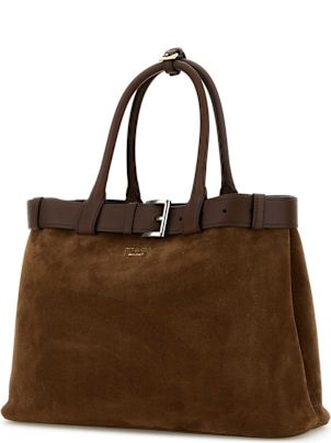 ハンドバッグ Prada Brown Suede Prada Buckle Medium Handbag 1f984bdefb8bff1fbc38b4db3ff26e