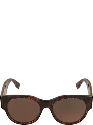 【送料&関税込】Fendi Logo Monogram Round Sunglasses Fendi - Fendi Light - Round Sunglasses - Brown - Sunglasses