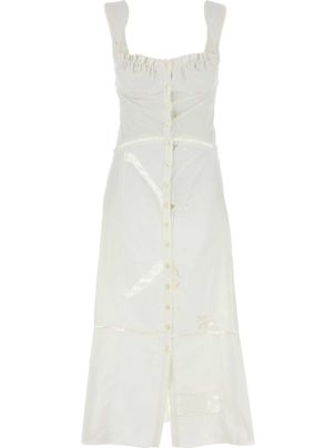 【関税&送料込】Marine Serre White Cotton Dress Marine Serre White Cotton Dress | italist