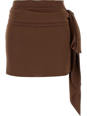 ミニスカート PRADA BROWN CREPE MINI SKIRT Prada Brown Crepe Mini Skirt | italist