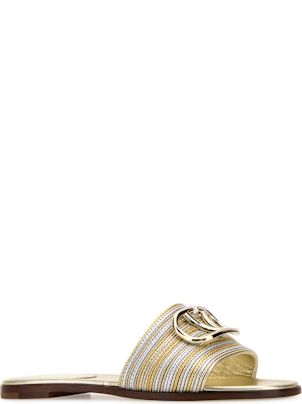 サンダル・ミュール VALENTINO GARAVANI Two-Tone Leather Vlogo Signautre Slippers Valentino Garavani Two-tone Leather Vlogo Signautre Slippers
