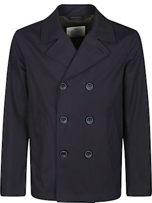 ピーコート Herno DOUBLE BREASTED BUTTON WASHINGTON PEACOAT Herno Double Breasted Button Washington Peacoat In Black