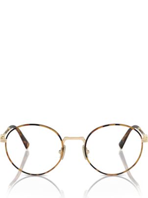 【送料&関税込】Miu Miu 0mu 52xv 15u1o1 Oro Havana Glasses Miu Miu MU 52XV 15U1O1 Eyeglasses Women's Havana/Pale Gold