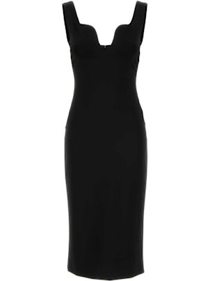 ワンピース GIORGIO ARMANI BLACK STRETCH VISCOSE BLEND SHEATH DRESS Giorgio Armani Black Stretch Viscose Blend Sheath Dress