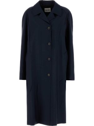トレンチコート MIUMIU NAVY BLUE COTTON TRENCH COAT Miu Miu Coats & Jackets for Women