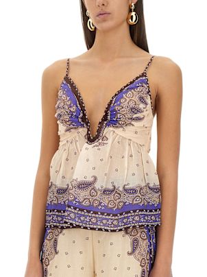 Tシャツ・カットソー ZIMMERMANN TOP MAXINE Zimmermann Maxine cotton terry crop top Zimmermann