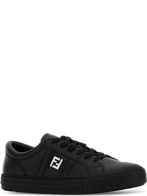 【送料&関税込】Fendi Black Leather Domino Sneakers Domino sneakers Leather Black | Fendi