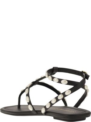 サンダル・ミュール Stuart Weitzman PEARLITA - Thong sandal with pearls Stuart Weitzman Pearlita - Thong Sandal With Pearls