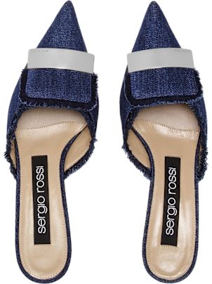【送料&関税込】Sergio Rossi Denim Effect Mules Sergio Rossi Denim Effect Mules | italist
