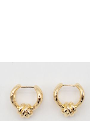 25ss BOTTEGA VENETA イントレッチオイヤリング 838176VAHU08120 Bottega Veneta® Women's Intreccio Earrings in Yellow gold