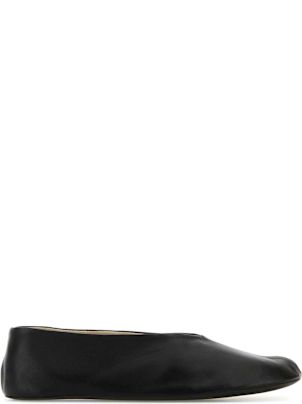 The Row Black Nappa Leather Strella Ballerinas | italist